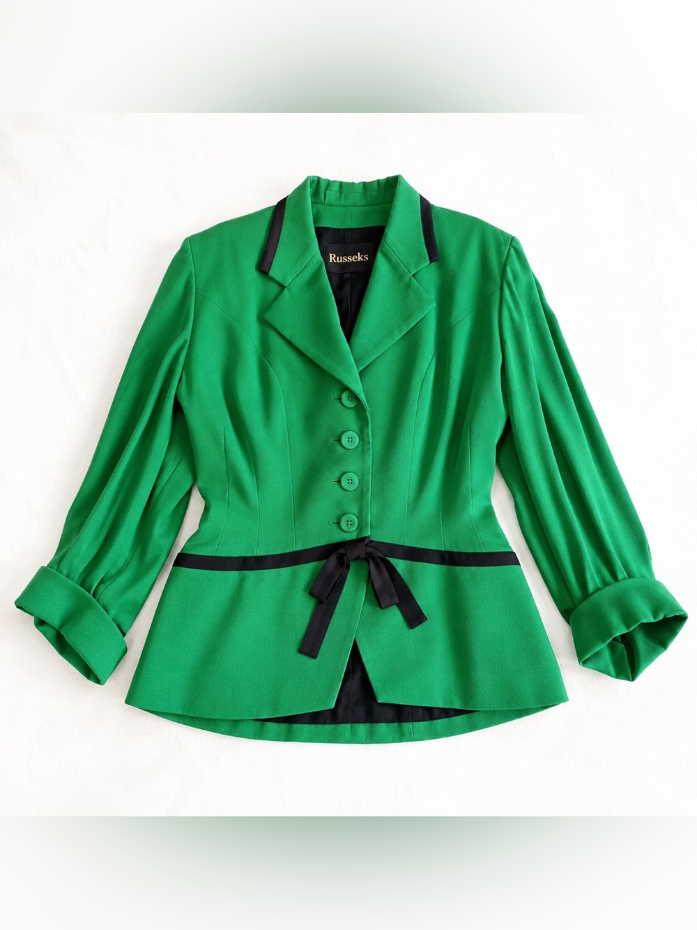 Vintage 1950s Russeks Kelly Green Wool Jacket